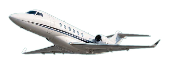 Private jet climbing away from the runway